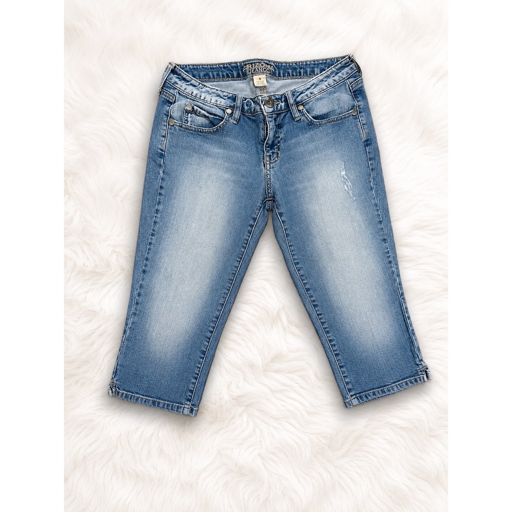 Arizona Jean Co Juniors Capri Jeans Size 9 Medium Wash Stretch Denim Y2K Casual